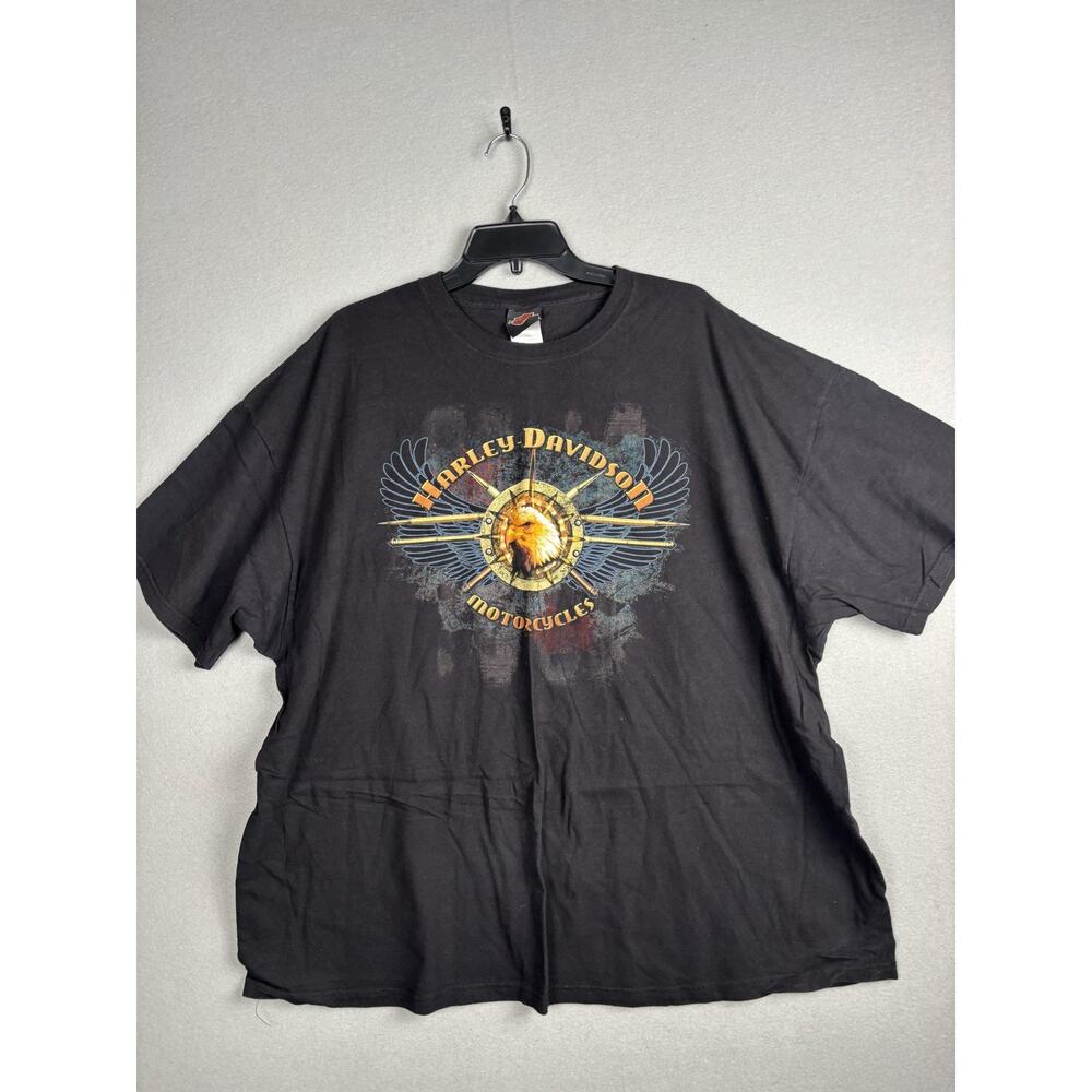 Harley Davidson Colonial Virginia Shirt Mens 3XL Black Eagle Skull Vintage 2010
